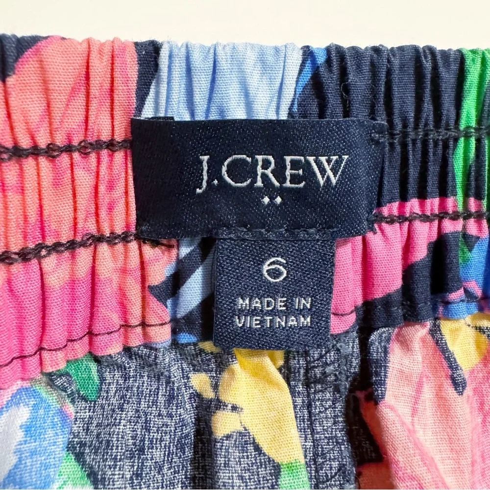 J. Crew Tie Waist Tropical Floral Poplin Shorts